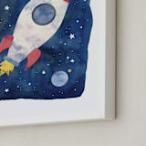 "Galactic Inspiration I" - Art Print in Navy by Creo Study - Frame Close-up