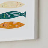 "Fish Fiesta" - Art Print in Sunset by Hannah Lipking - Frame Close-up