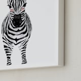 "baby animal.zebra" - Art Print in black by Cass Loh - Frame Close-up