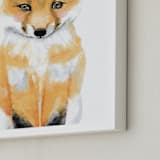 "Baby Animal.Fox" - Art Print in Osage Orange by Cass Loh - Frame Close-up