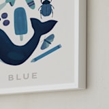 "Ten Blue Things" - Art Print in Blue by Ana Peake - Frame Close-up
