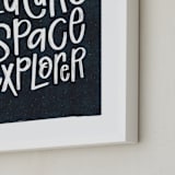 "Future Space Explorer" - Art Print in Space by Amy Payne - Frame Close-up