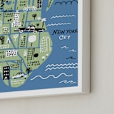 "I love New York" - Art Print in Ocean Blue by Jordan Sondler - Frame Close-up