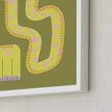 "Twisty Giraffe" - Art Print in Moss by Ampersand Design Studio - Frame Close-up