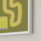 "Twisty Giraffe" - Art Print in Moss by Ampersand Design Studio - Frame Close-up