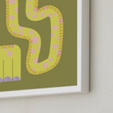 "Twisty Giraffe" - Art Print in Moss by Ampersand Design Studio - Frame Close-up