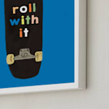 "roll with it" - Art Print in blue by Baumbirdy - Frame Close-up
