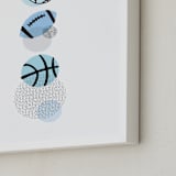 "Pop Art Sports" - Art Print in Periwinkle by Jessie Steury - Frame Close-up