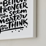 "Braver Stronger Smarter" - Art Print in Black by Laura Bolter - Frame Close-up