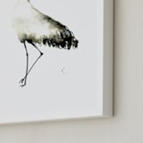 "Cranes on the go" - Art Print in Grey by Lulaloo - Frame Close-up