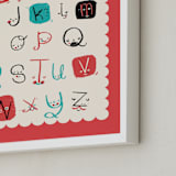"Alphabet Friends" - Art Print in Red by ERAY - Frame Close-up