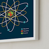 "Atom" - Art Print in Navy by Heather Schertzer - Frame Close-up