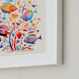 "Fishes" - Art Print in Aqua by Tatjana Koraksic - Frame Close-up