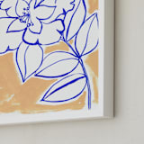 "Lush Botanical Gallery I" - Art Print in Peach by Lise Gulassa - Frame Close-up
