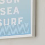 "Seaside Vibes" - Art Print in Sky Blue by Lisa McLean - Frame Close-up