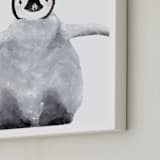 "Baby Animal Penguin" - Art Print in Antarctic Grey by Cass Loh - Frame Close-up