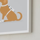 "Astronaut Retriever" - Art Print in Moonscape by Ashley Presutti Beasley - Frame Close-up