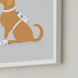 "Astronaut Retriever" - Art Print in Moonscape by Ashley Presutti Beasley - Frame Close-up