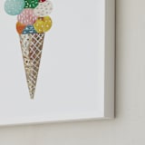 "Ice Cream" - Art Print in Pink by Aiko Poole - Frame Close-up