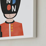 "Royal Guard" - Art Print in Royal Red by Nazia Hyder - Frame Close-up