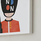 "Royal Guard" - Art Print in Royal Red by Nazia Hyder - Frame Close-up