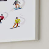 "The Boarders" - Art Print in Fresh Snow by Haley Mistler - Frame Close-up