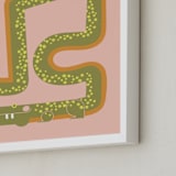 "Twisty Alligator" - Art Print in Moss by Ampersand Design Studio - Frame Close-up
