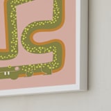 "Twisty Alligator" - Art Print in Moss by Ampersand Design Studio - Frame Close-up