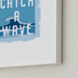 "Cowabunga!" - Art Print in Sky Blue by Kerry Doyle - Frame Close-up