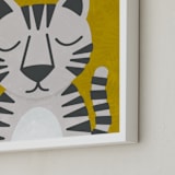 "White Bengal Tiger" - Art Print in Spicy Mustard by 2birdstone - Frame Close-up