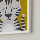 "White Bengal Tiger" - Art Print in Spicy Mustard by 2birdstone - Frame Close-up