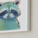 "Mr. Raccoon" - Art Print in Teal by Makewells - Frame Close-up