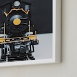 "All Aboard!" - Art Print in railway black by Alicia Abla - Frame Close-up