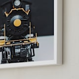 "All Aboard!" - Art Print in railway black by Alicia Abla - Frame Close-up