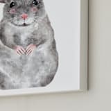 "Baby Animal Rat" - Art Print in Grizzle Grey by Cass Loh - Frame Close-up