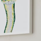 "Baby Animal Snake" - Art Print in Jade by Cass Loh - Frame Close-up