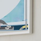"Little Sailor" - Art Print in light blue by Kanika Mathur - Frame Close-up