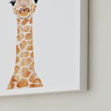 "Baby Giraffe 2" - Art Print in nacho cheese by Cass Loh - Frame Close-up
