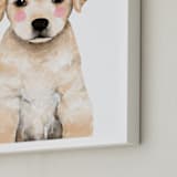 "Baby Labrador" - Art Print in yellow by Cass Loh - Frame Close-up