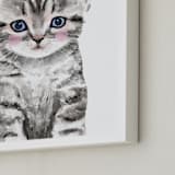 "Baby Kitten" - Art Print in grey by Cass Loh - Frame Close-up