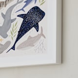 "Marvelous Sharks" - Art Print in Sand by Sabrin Deirani - Frame Close-up