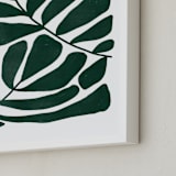 "Loopy Leaves II" - Art Print in Hunter green by Kelly Watkins - Frame Close-up