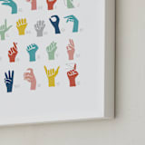 "American Sign Language ABCs" - Art Print in Rainbow by Jessie Steury - Frame Close-up