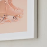 "peace love & rollerskates" - Art Print in Pirouette Pink by Alicia Abla - Frame Close-up