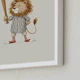"Animal All-Stars 4" - Art Print in Dusty Beige by Malunio - Frame Close-up