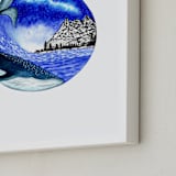 "Magical night" - Art Print in Vivid blue by Nikita Jariwala - Frame Close-up