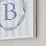 "Precious Ribbon Frame" - Personalized Art Print in Soft Blue by Sam Dubeau - Frame Close-up