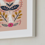"Forest Friends" - Art Print in Blush Pink by Afton Harding - Frame Close-up