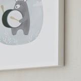 "drummer bear" - Art Print in sky by Faith Dorn - Frame Close-up