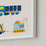 "The Truck Gang" - Art Print in Periwinkle by Kartika Paramita - Frame Close-up